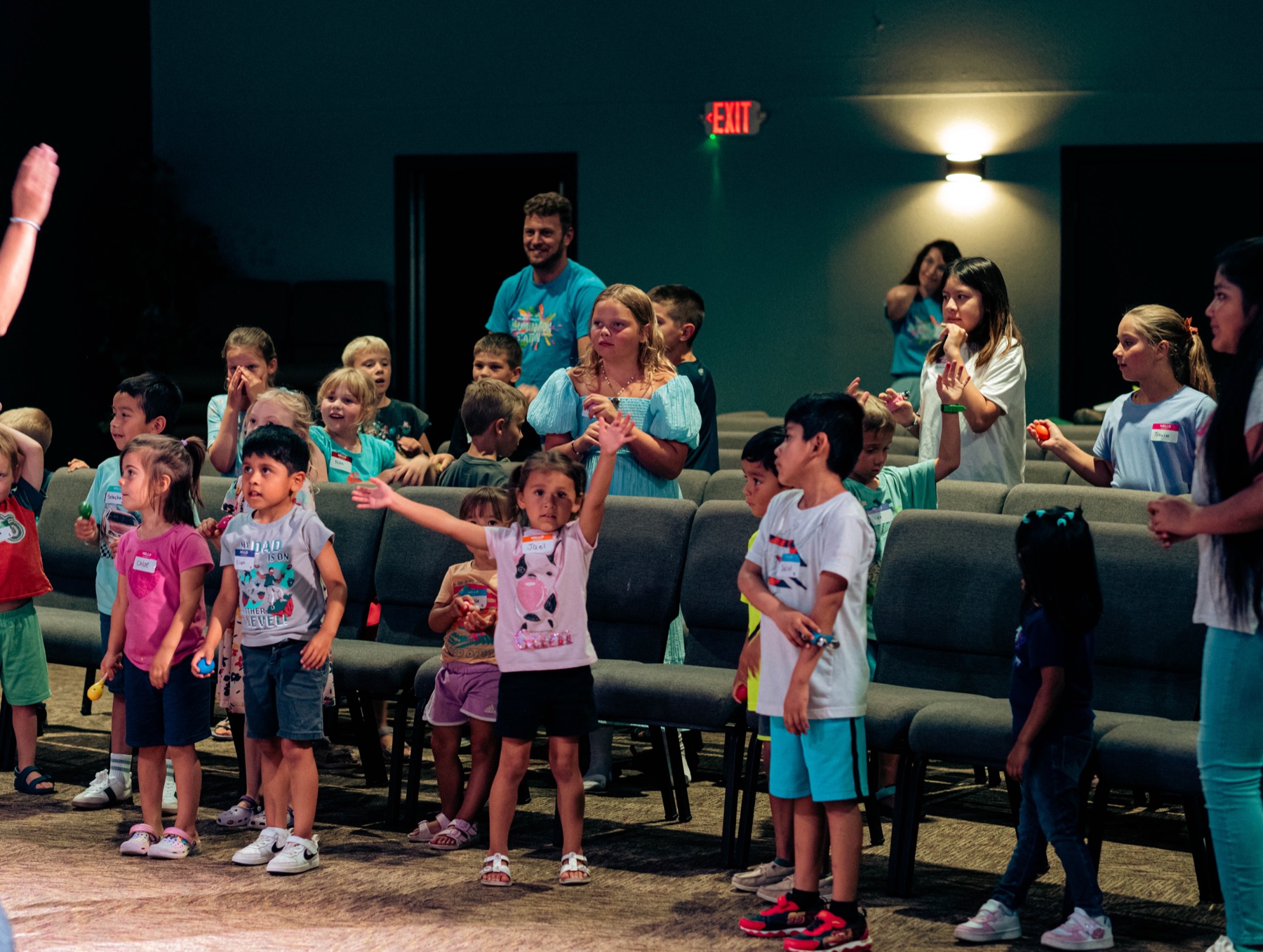 Kids worshiping at Calvary