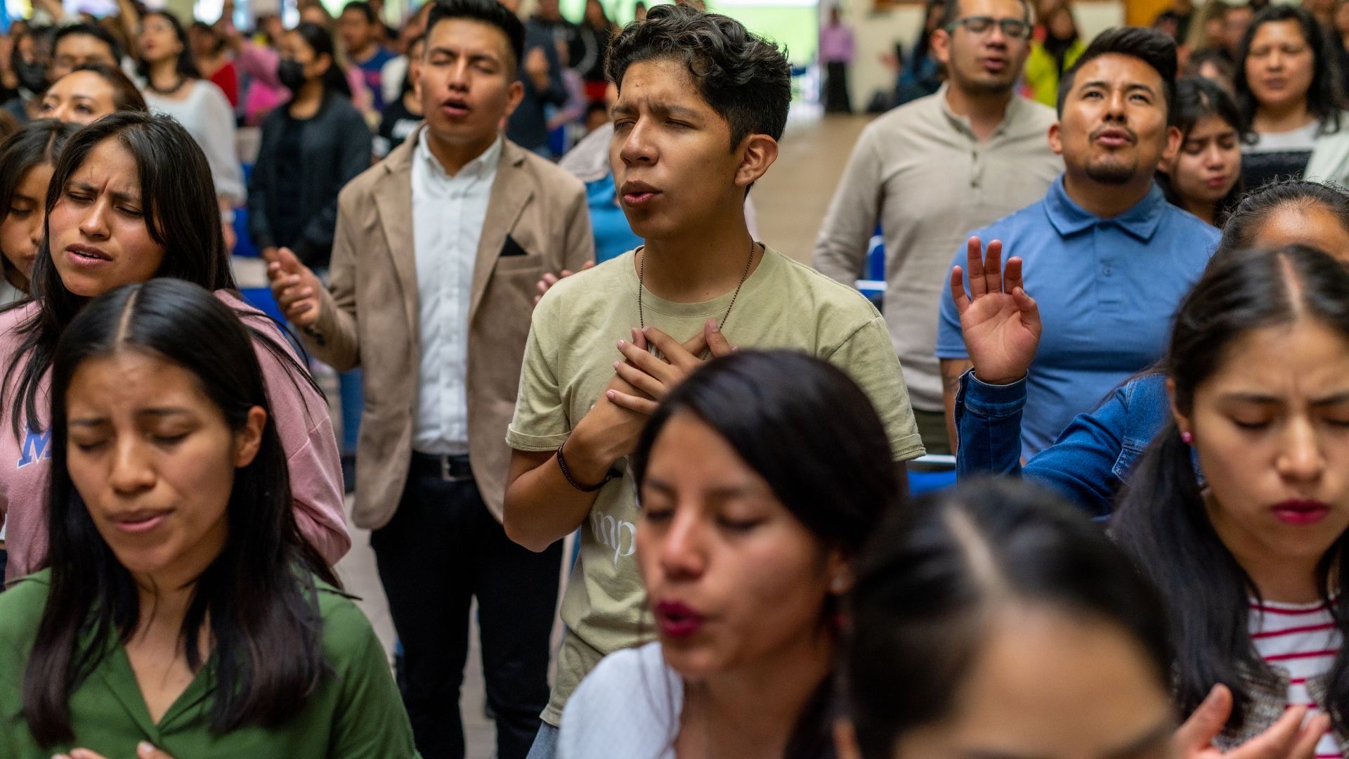 People worshiping together